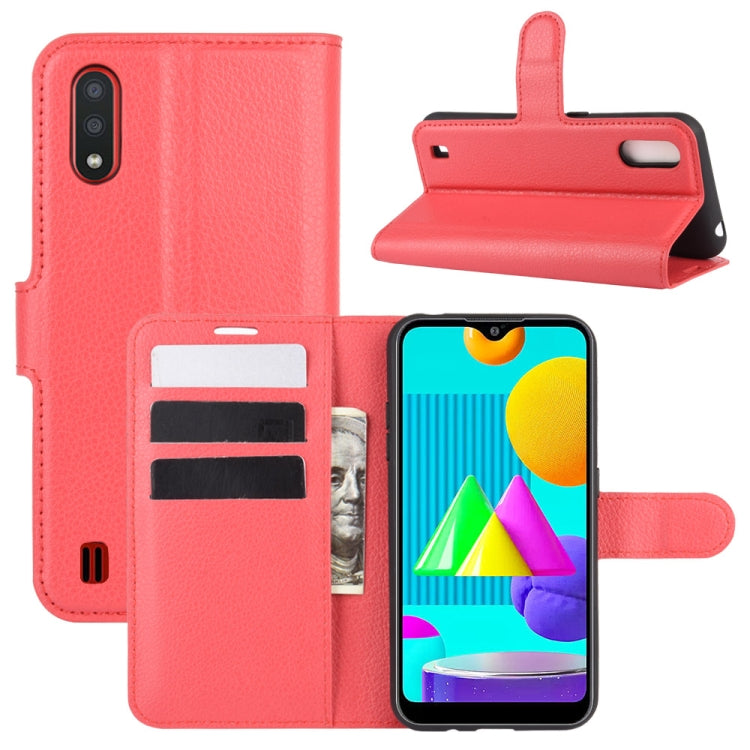 For Samsung Galaxy M01 Litchi Texture Horizontal Flip Protective Case with Holder & Card Slots & Wallet
