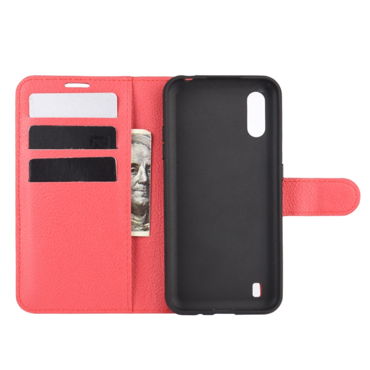 For Samsung Galaxy M01 Litchi Texture Horizontal Flip Protective Case with Holder & Card Slots & Wallet