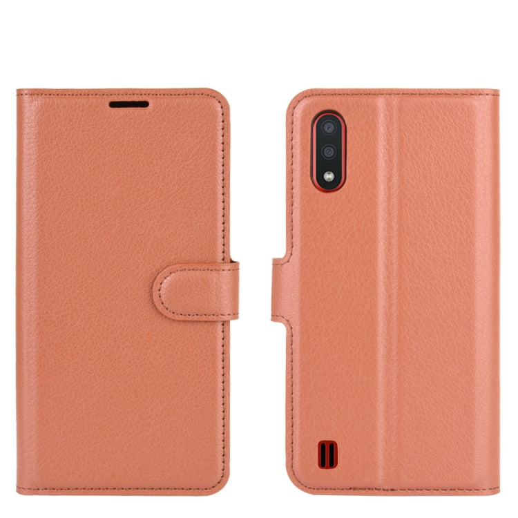 For Samsung Galaxy M01 Litchi Texture Horizontal Flip Protective Case with Holder & Card Slots & Wallet