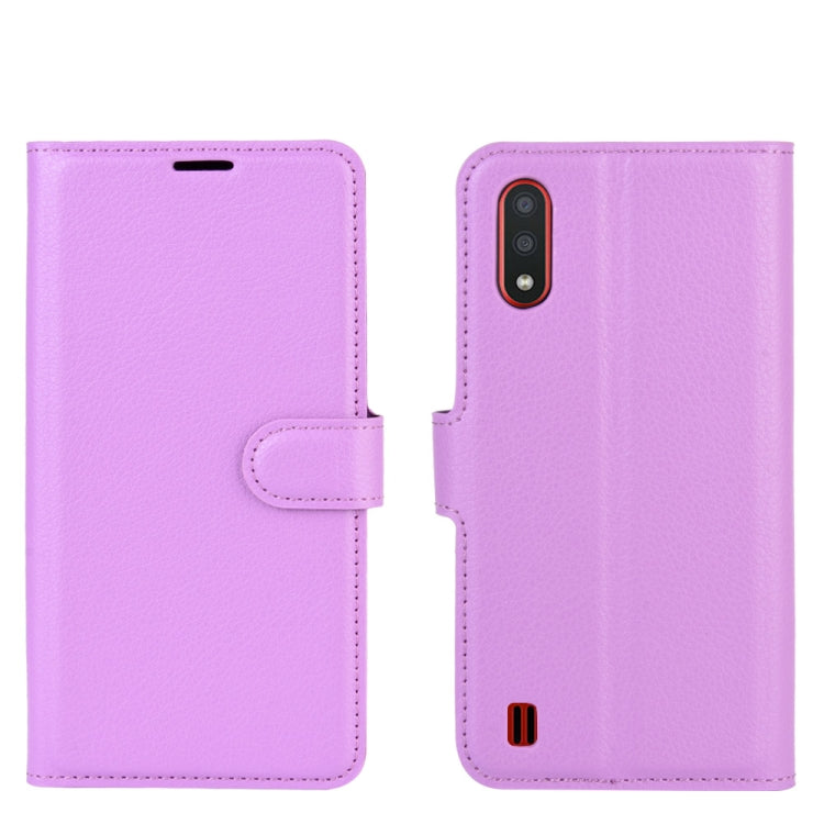 For Samsung Galaxy M01 Litchi Texture Horizontal Flip Protective Case with Holder & Card Slots & Wallet