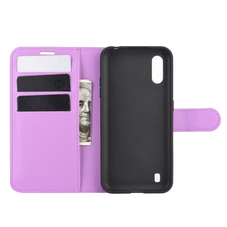 For Samsung Galaxy M01 Litchi Texture Horizontal Flip Protective Case with Holder & Card Slots & Wallet