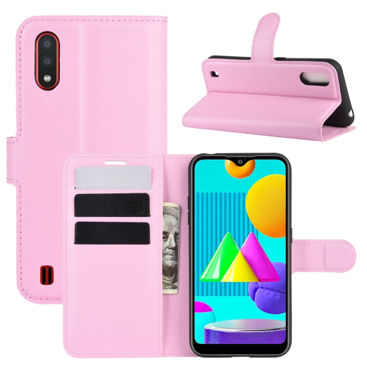 For Samsung Galaxy M01 Litchi Texture Horizontal Flip Protective Case with Holder & Card Slots & Wallet