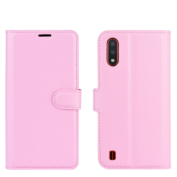 For Samsung Galaxy M01 Litchi Texture Horizontal Flip Protective Case with Holder & Card Slots & Wallet