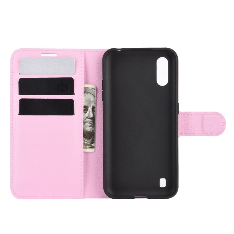For Samsung Galaxy M01 Litchi Texture Horizontal Flip Protective Case with Holder & Card Slots & Wallet