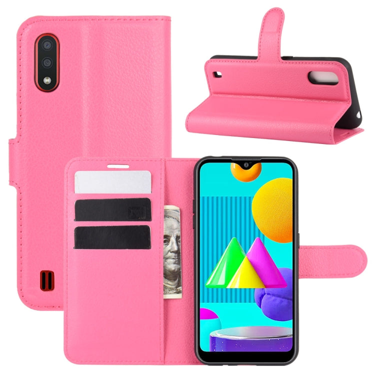 For Samsung Galaxy M01 Litchi Texture Horizontal Flip Protective Case with Holder & Card Slots & Wallet