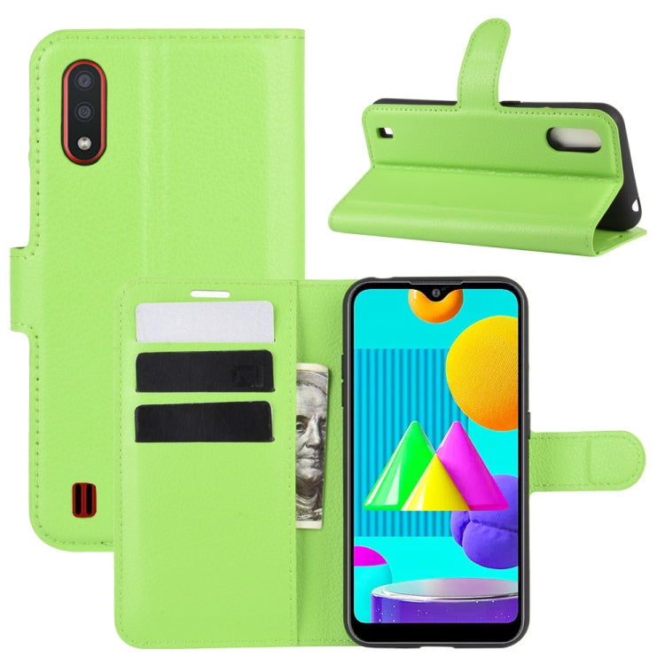 For Samsung Galaxy M01 Litchi Texture Horizontal Flip Protective Case with Holder & Card Slots & Wallet