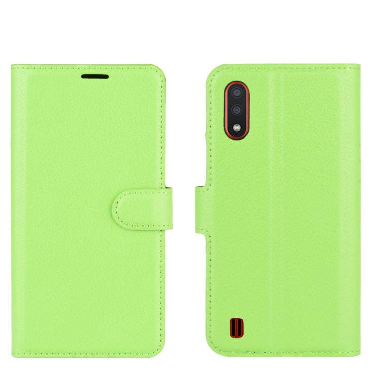 For Samsung Galaxy M01 Litchi Texture Horizontal Flip Protective Case with Holder & Card Slots & Wallet
