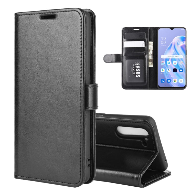 For OPPO Reno 3A (Japanese Version) R64 Texture Single Horizontal Flip Protective Case with Holder & Card Slots & Wallet & Photo Frame