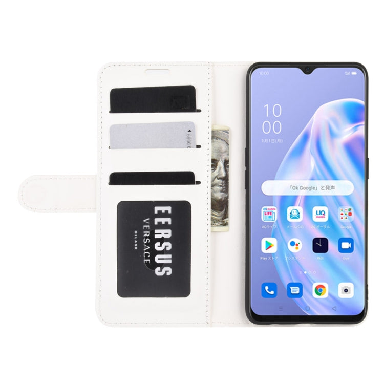 For OPPO Reno 3A (Japanese Version) R64 Texture Single Horizontal Flip Protective Case with Holder & Card Slots & Wallet & Photo Frame