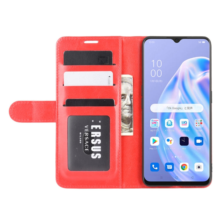 For OPPO Reno 3A (Japanese Version) R64 Texture Single Horizontal Flip Protective Case with Holder & Card Slots & Wallet & Photo Frame