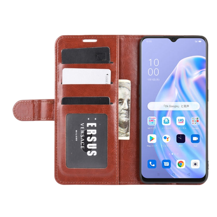 For OPPO Reno 3A (Japanese Version) R64 Texture Single Horizontal Flip Protective Case with Holder & Card Slots & Wallet & Photo Frame