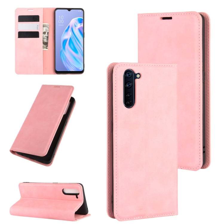 For OPPO Reno 3A (Japanese Version)  Retro-skin Business Magnetic Suction Leather Case with Holder & Card Slots & Wallet
