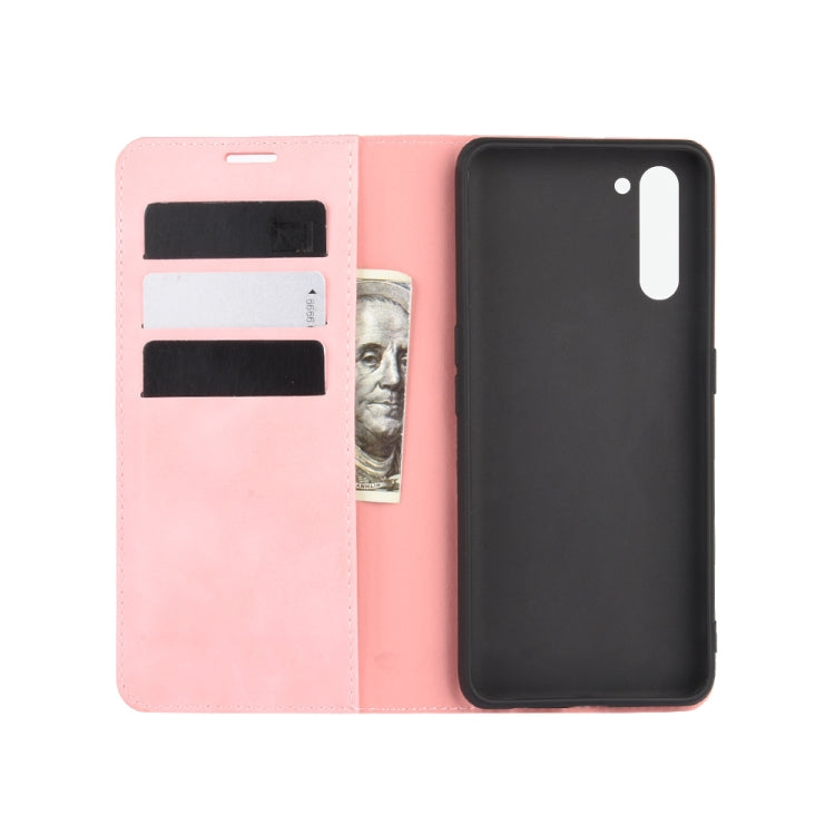 For OPPO Reno 3A (Japanese Version)  Retro-skin Business Magnetic Suction Leather Case with Holder & Card Slots & Wallet