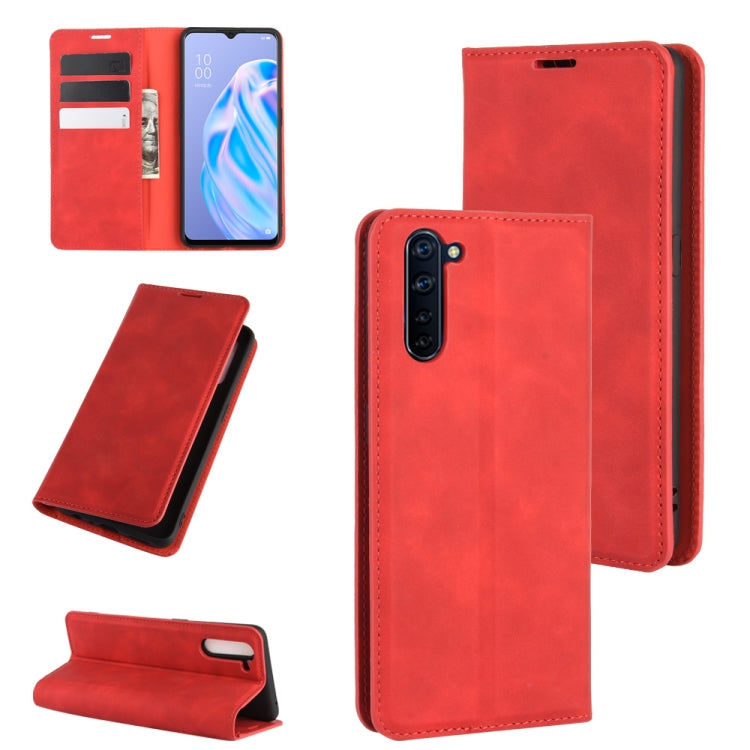 For OPPO Reno 3A (Japanese Version)  Retro-skin Business Magnetic Suction Leather Case with Holder & Card Slots & Wallet