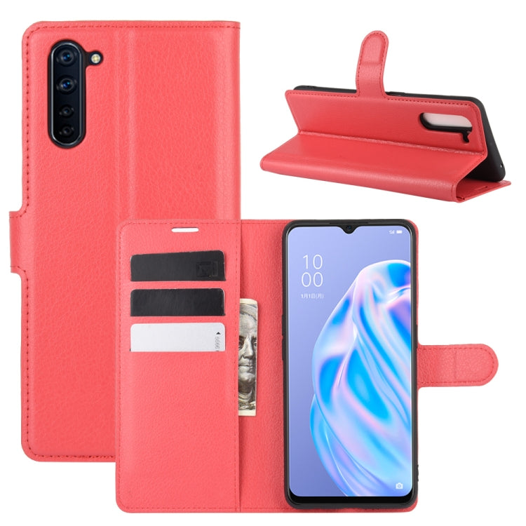 For OPPO Reno 3A (Japanese Version) Litchi Texture Horizontal Flip Protective Case with Holder & Card Slots & Wallet