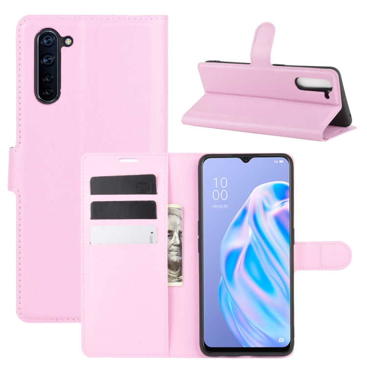 For OPPO Reno 3A (Japanese Version) Litchi Texture Horizontal Flip Protective Case with Holder & Card Slots & Wallet