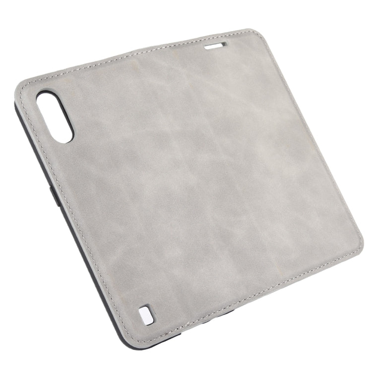 For Samsung Galaxy M01 Retro-skin Business Magnetic Suction Leather Case with Holder & Card Slots & Wallet