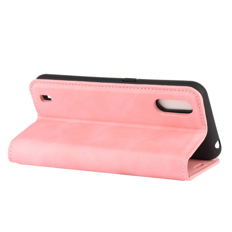 For Samsung Galaxy M01 Retro-skin Business Magnetic Suction Leather Case with Holder & Card Slots & Wallet
