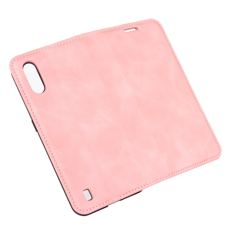 For Samsung Galaxy M01 Retro-skin Business Magnetic Suction Leather Case with Holder & Card Slots & Wallet