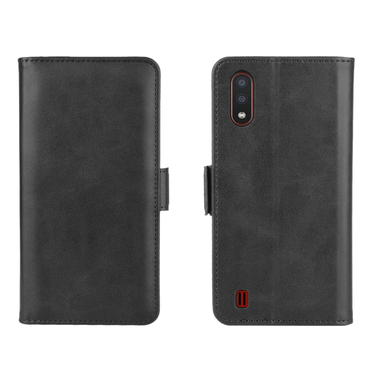 For Samsung Galaxy M01 Dual-side Magnetic Buckle Horizontal Flip Leather Case with Holder & Card Slots & Wallet