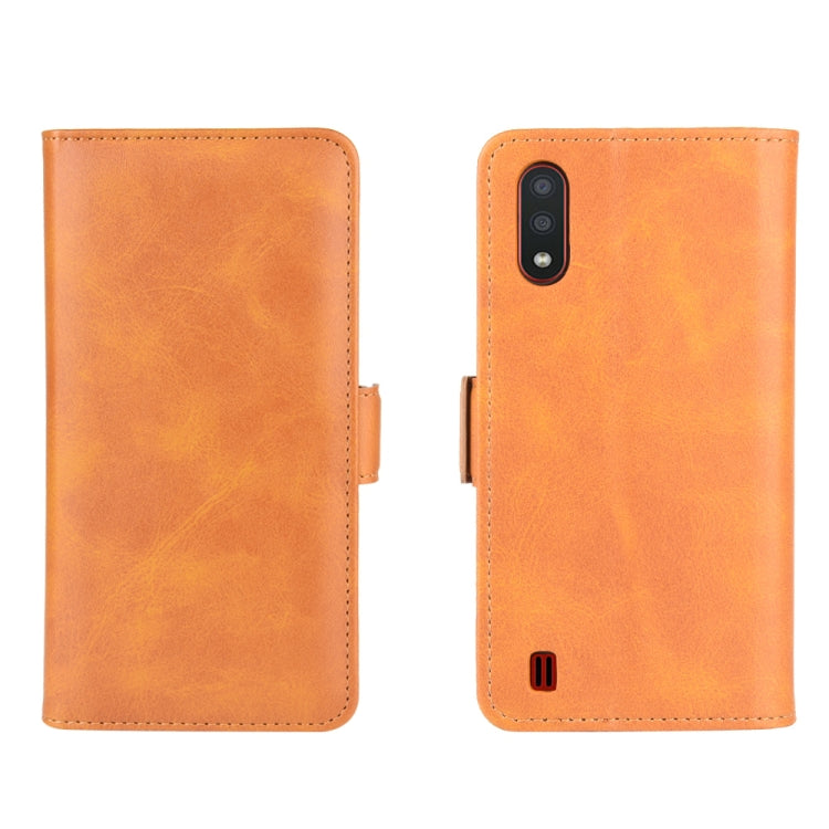 For Samsung Galaxy M01 Dual-side Magnetic Buckle Horizontal Flip Leather Case with Holder & Card Slots & Wallet