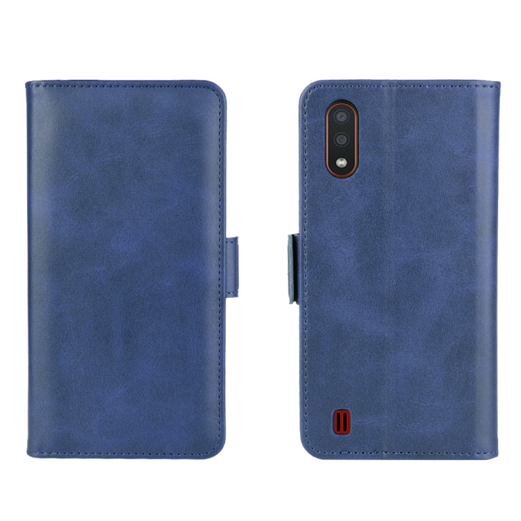 For Samsung Galaxy M01 Dual-side Magnetic Buckle Horizontal Flip Leather Case with Holder & Card Slots & Wallet