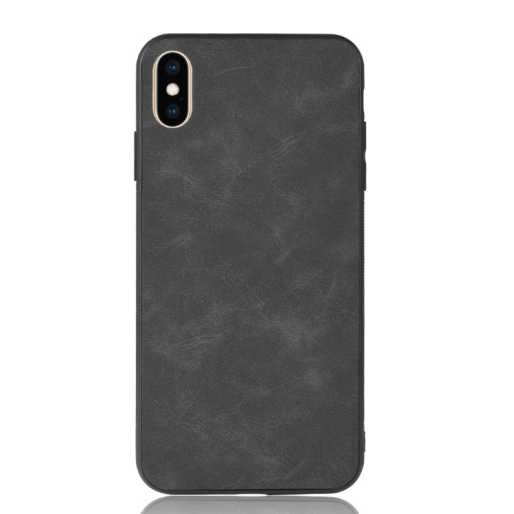 For iPhone X / XS Shockproof Sheep Skin PC + PU + TPU Case(Black)