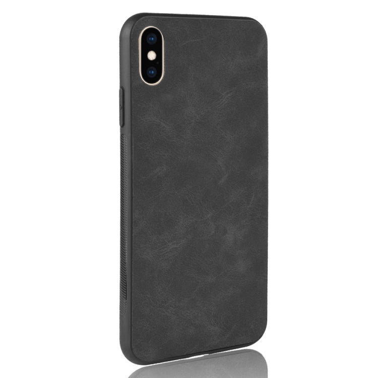 For iPhone X / XS Shockproof Sheep Skin PC + PU + TPU Case(Black)