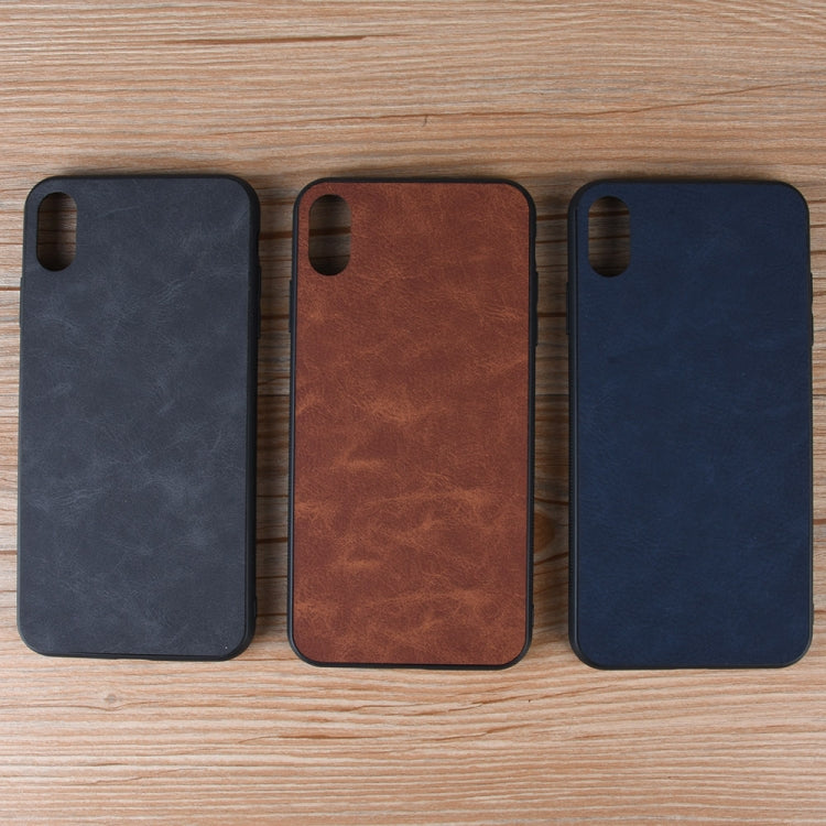 For iPhone X / XS Shockproof Sheep Skin PC + PU + TPU Case(Black)