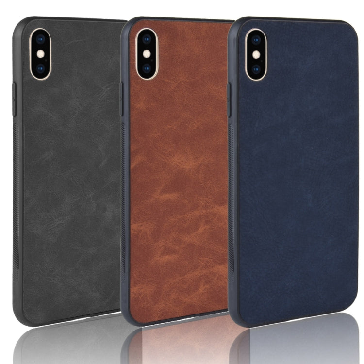 For iPhone X / XS Shockproof Sheep Skin PC + PU + TPU Case(Black)