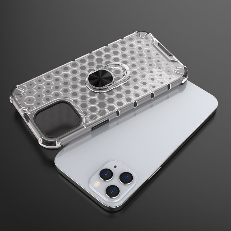 For iPhone 12 mini Shockproof Honeycomb PC + TPU Ring Holder Protection Case
