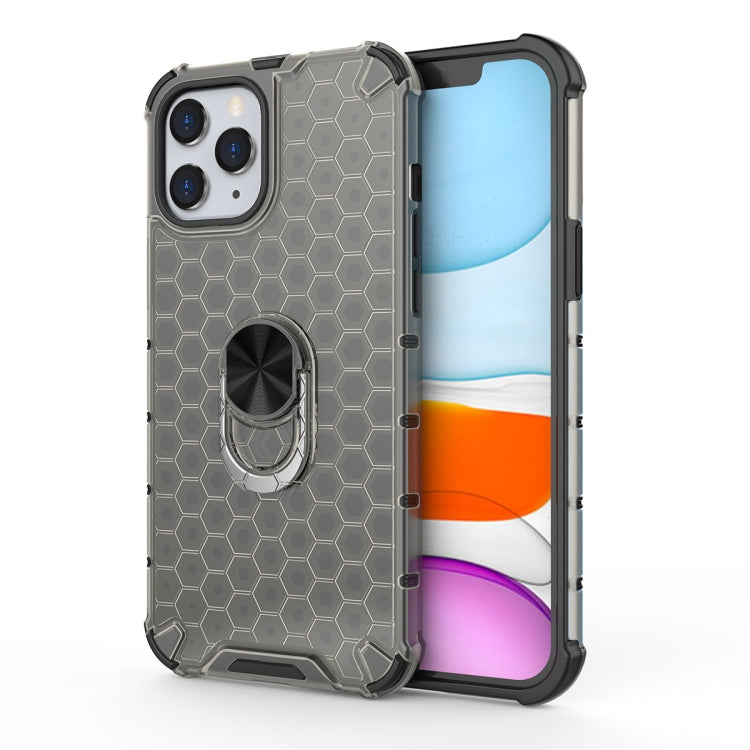 For iPhone 12 mini Shockproof Honeycomb PC + TPU Ring Holder Protection Case