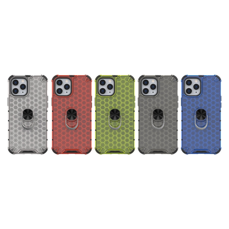 For iPhone 12 Pro Max Shockproof Honeycomb PC + TPU Ring Holder Protection Case