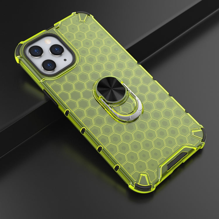 For iPhone 12 Pro Max Shockproof Honeycomb PC + TPU Ring Holder Protection Case