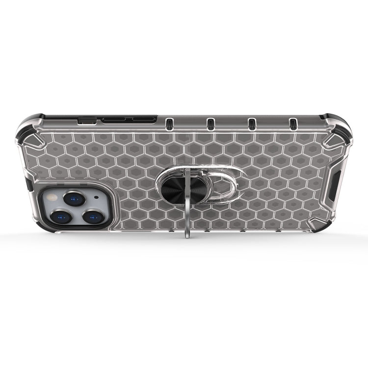 For iPhone 12 Pro Max Shockproof Honeycomb PC + TPU Ring Holder Protection Case