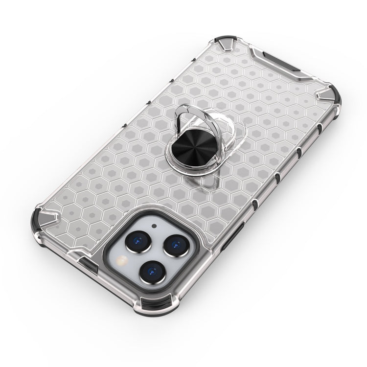 For iPhone 12 Pro Max Shockproof Honeycomb PC + TPU Ring Holder Protection Case