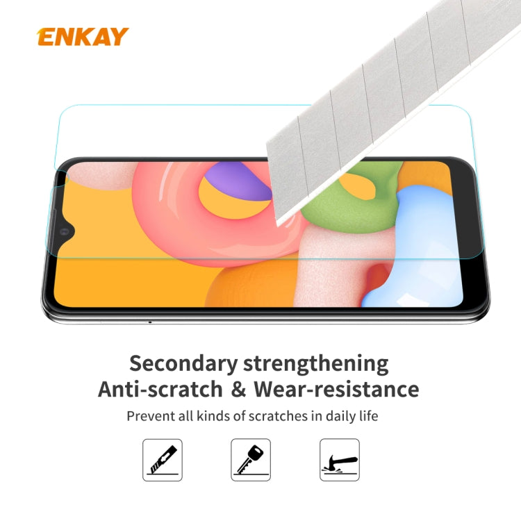 For Samsung Galaxy A01 ENKAY Hat-Prince 0.26mm 9H 2.5D Curved Edge Tempered Glass Film
