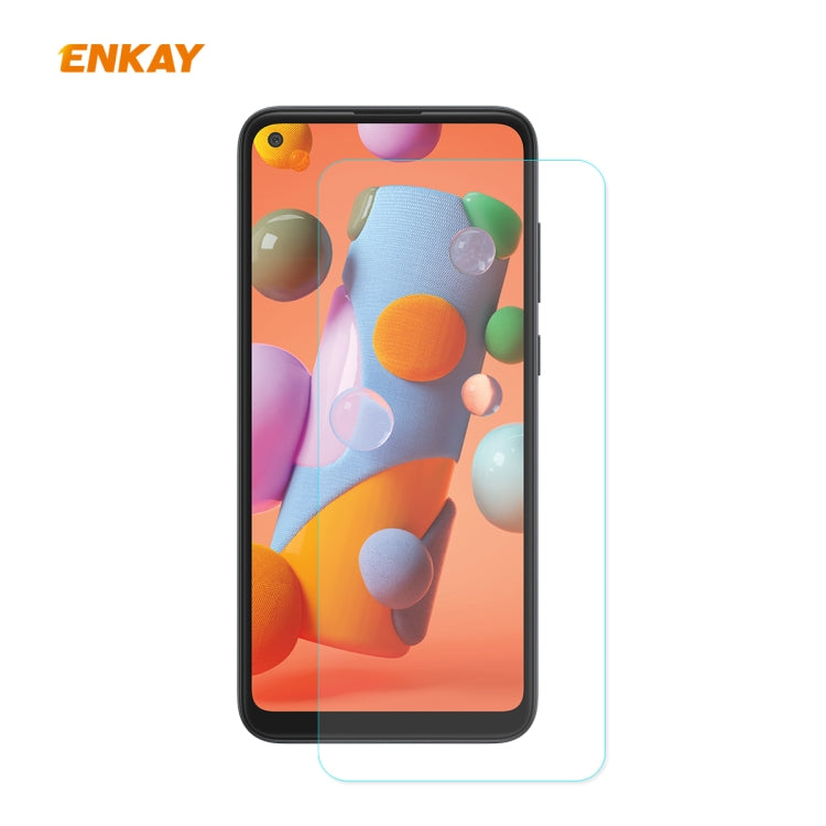 For Samsung Galaxy A21 ENKAY Hat-Prince 0.26mm 9H 2.5D Curved Edge Tempered Glass Film