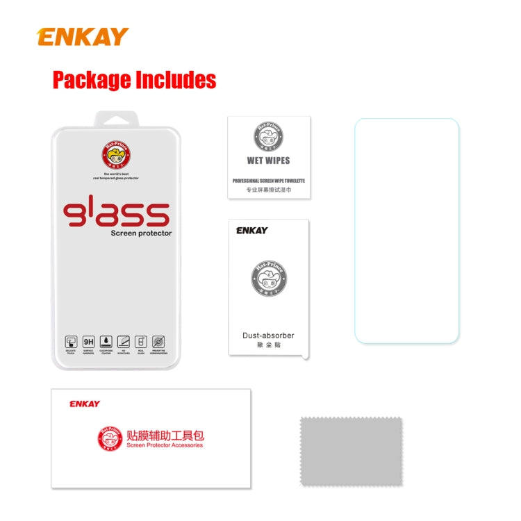 For Samsung Galaxy A21s ENKAY Hat-Prince 0.26mm 9H 2.5D Curved Edge Tempered Glass Film