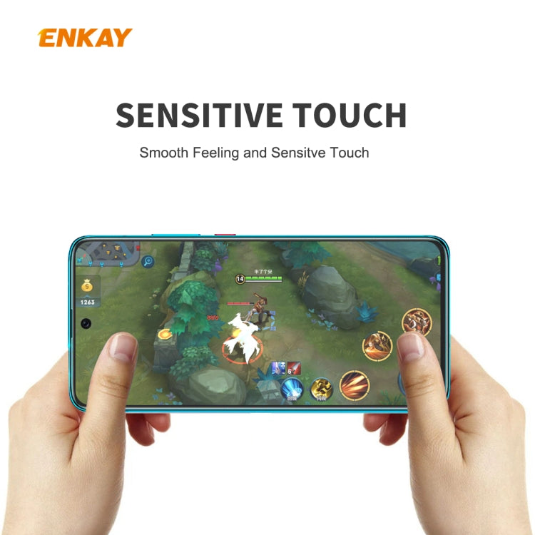 For Samsung Galaxy A41 2 PCS ENKAY Hat-Prince 0.26mm 9H 2.5D Curved Edge Tempered Glass Film