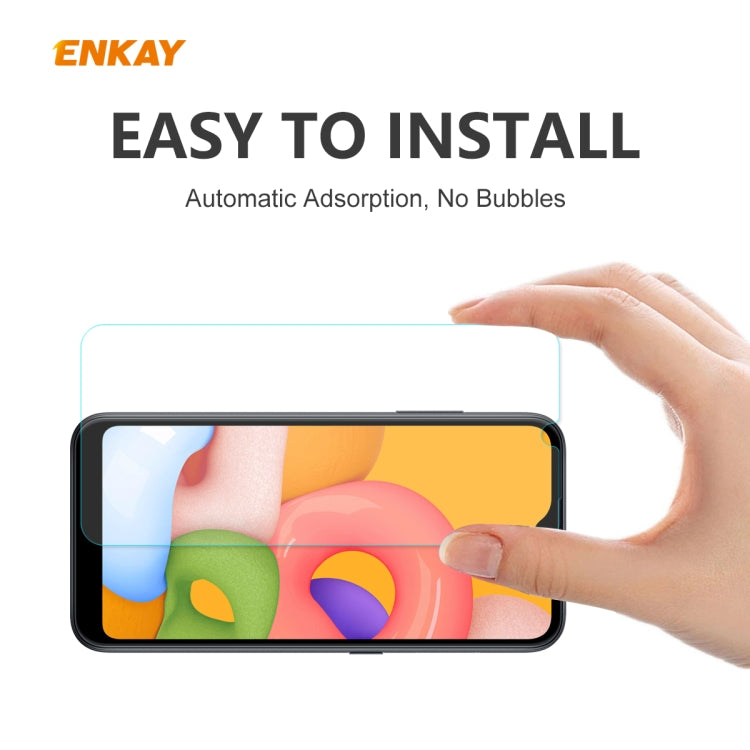 For Samsung Galaxy A01 10 PCS ENKAY Hat-Prince 0.26mm 9H 2.5D Curved Edge Tempered Glass Film