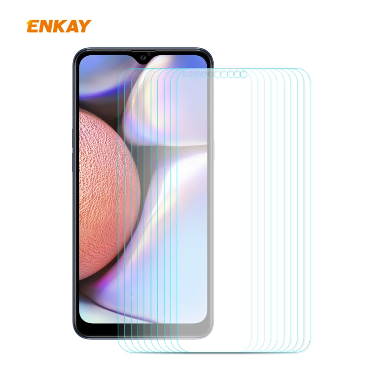 For Samsung Galaxy A10s 10 PCS ENKAY Hat-Prince 0.26mm 9H 2.5D Curved Edge Tempered Glass Film