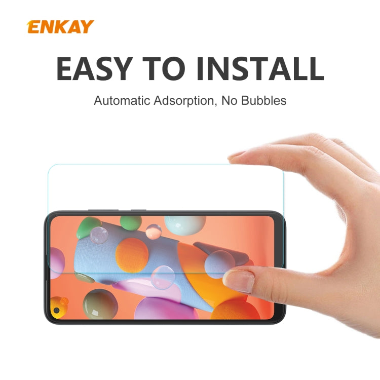 For Samsung Galaxy A21 10 PCS ENKAY Hat-Prince 0.26mm 9H 2.5D Curved Edge Tempered Glass Film