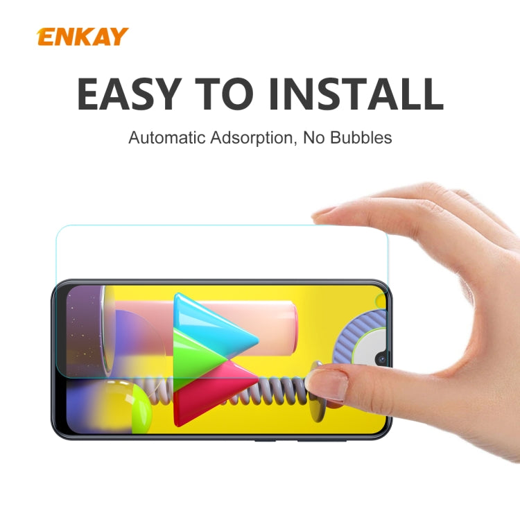 For Samsung Galaxy M31 / M21 10 PCS ENKAY Hat-Prince 0.26mm 9H 2.5D Curved Edge Tempered Glass Film
