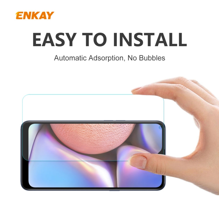 For Samsung Galaxy A10s 5PCS ENKAY Hat-Prince 0.26mm 9H 2.5D Curved Edge Tempered Glass Film