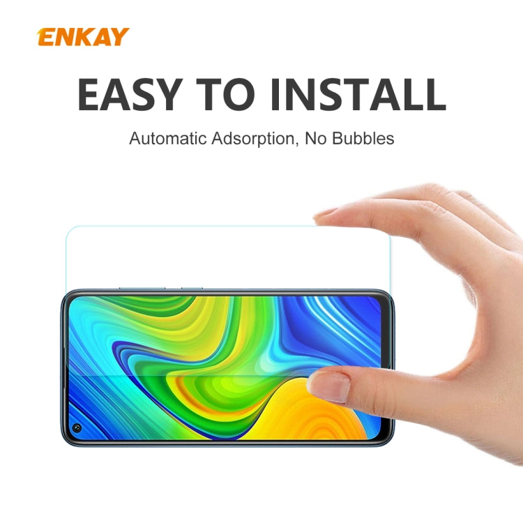 For Redmi 10X 4G / Redmi Note 9 ENKAY Hat-Prince 0.26mm 9H 2.5D Curved Edge Tempered Glass Film
