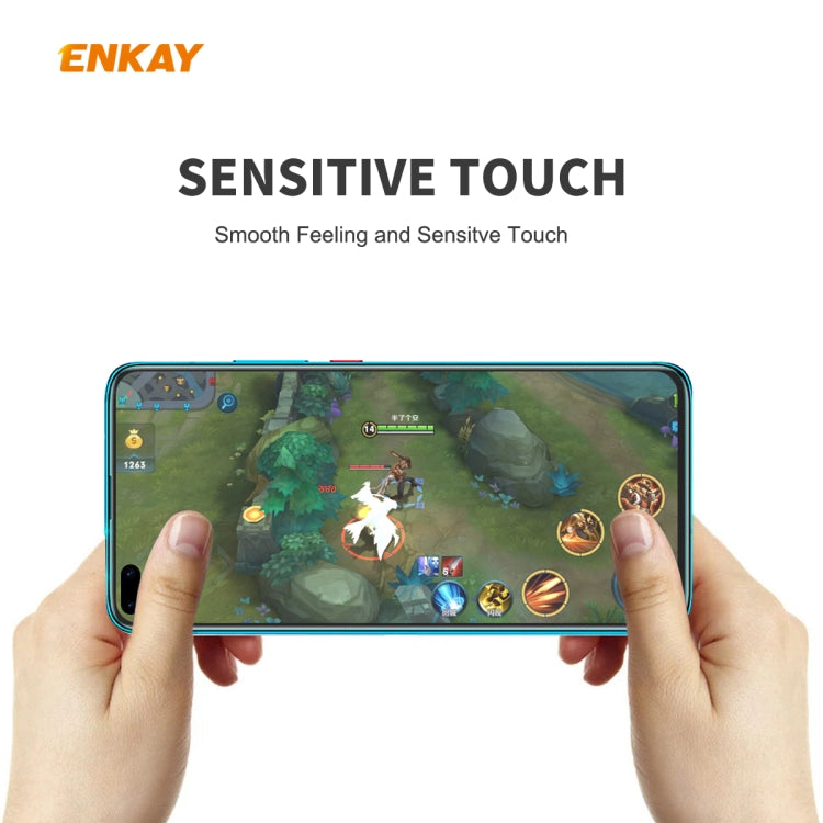 For Huawei P40 2 PCS ENKAY Hat-Prince 0.26mm 9H 2.5D Curved Edge Tempered Glass Film