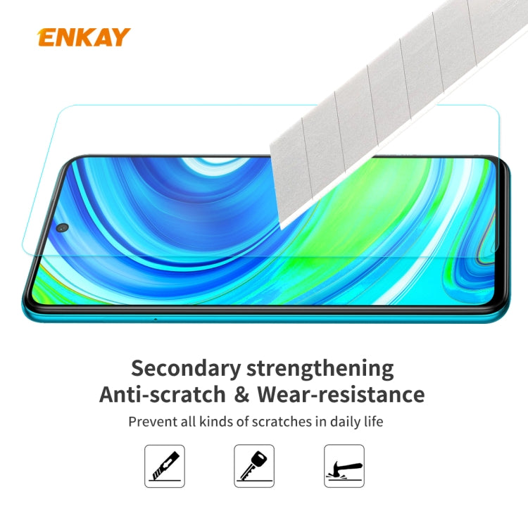 For Redmi Note 9S / Note 9 Pro 5 PCS ENKAY Hat-Prince 0.26mm 9H 2.5D Curved Edge Tempered Glass Film