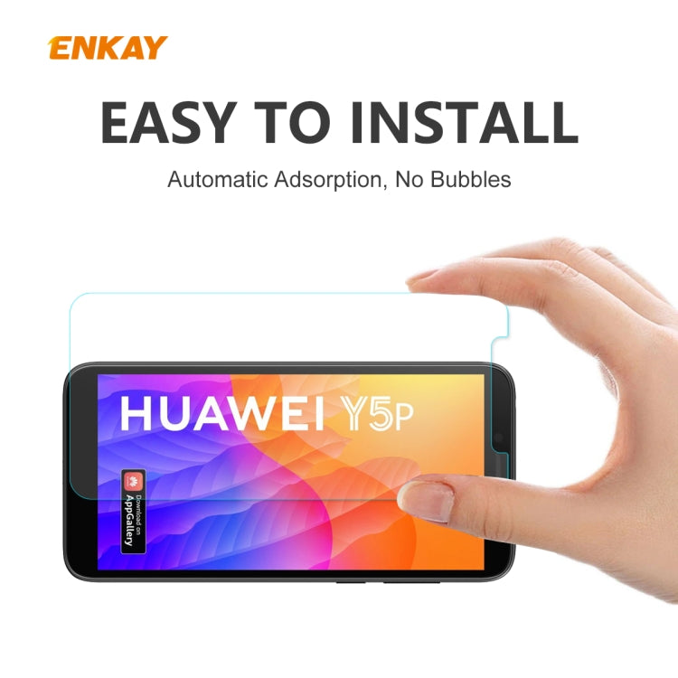 For Huawei Y5p 10 PCS ENKAY Hat-Prince 0.26mm 9H 2.5D Curved Edge Tempered Glass Film