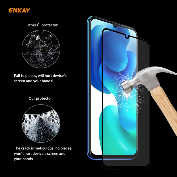 For Xiaomi Mi 10 Lite /Redmi 10X 5G ENKAY Hat-Prince Full Glue 0.26mm 9H 2.5D Tempered Glass Full Coverage Film